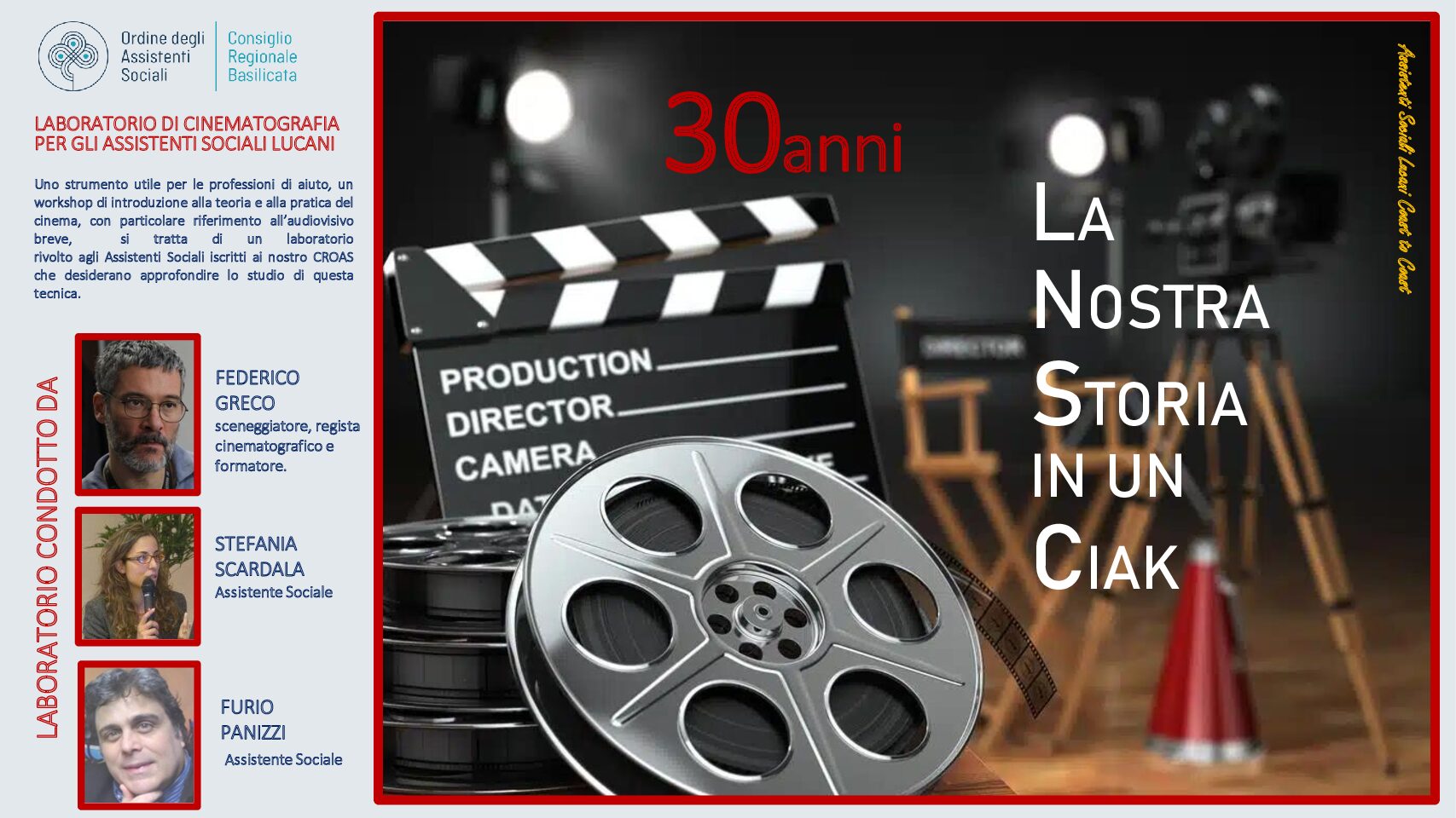 Opportunità formativa: Laboratorio di cinematografia “30anni La nostra Storia in un Ciak” maggio – giugno 2024
